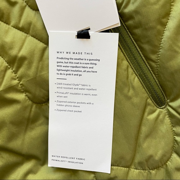 Sold Lululemon Insulated Quilted Long Bomber - Juniper Green - Picture 9 of 10